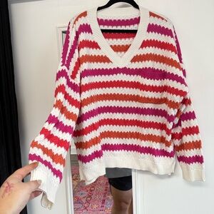 Striped V-Neck Sweater